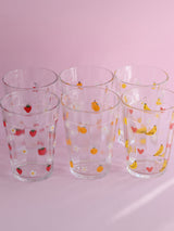 Set 6 Fruit Flower Glasses 190ml