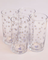 Set 4 Flower Bia Glass