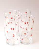 Set 4 Strawberry Glasses