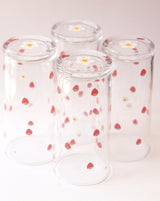 Set 4 Strawberry Glasses